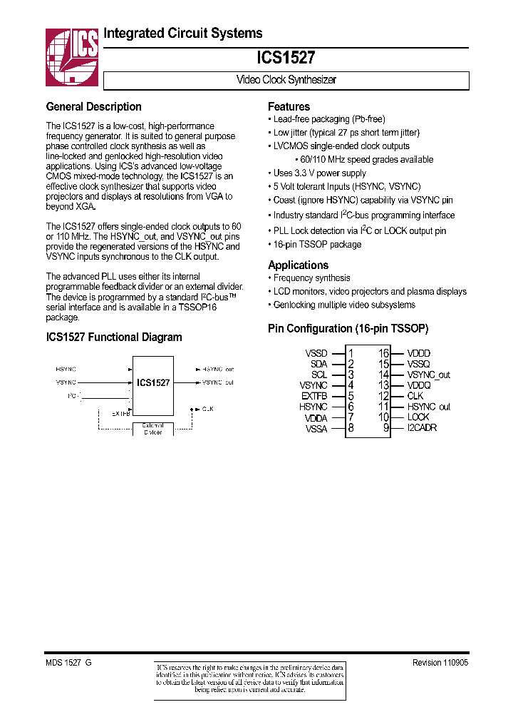 ICS1527_602218.PDF Datasheet