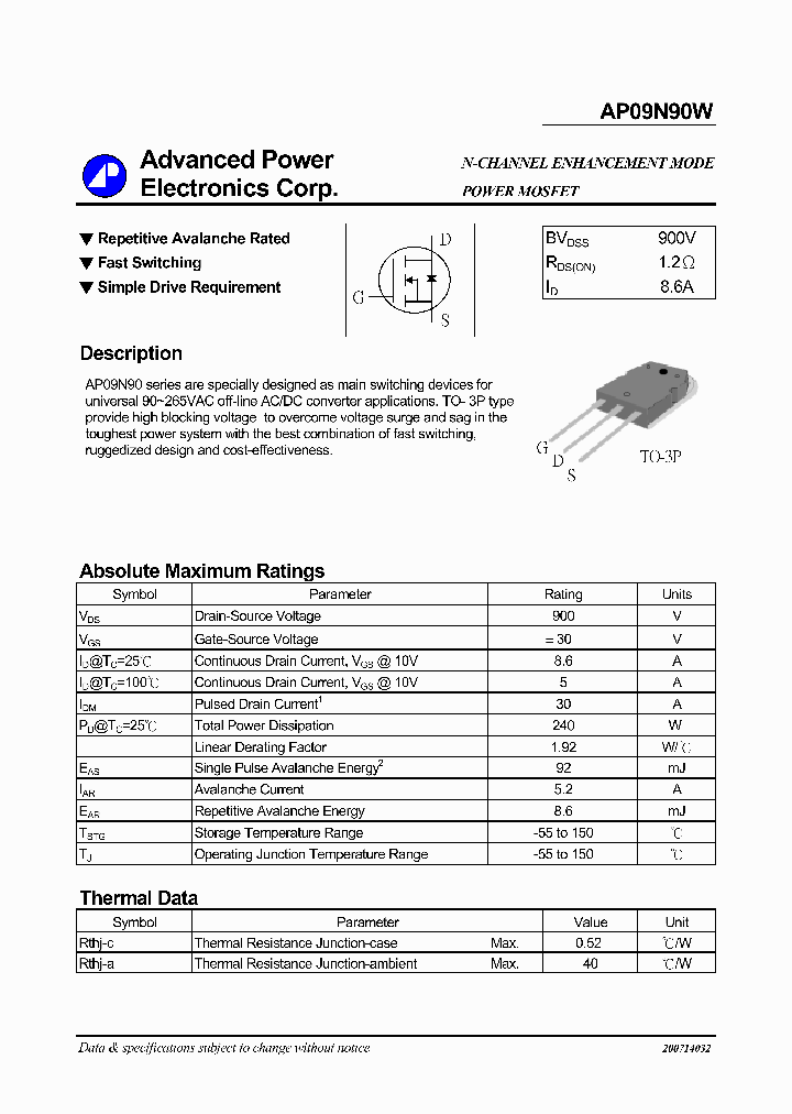 AP09N90W_1058618.PDF Datasheet