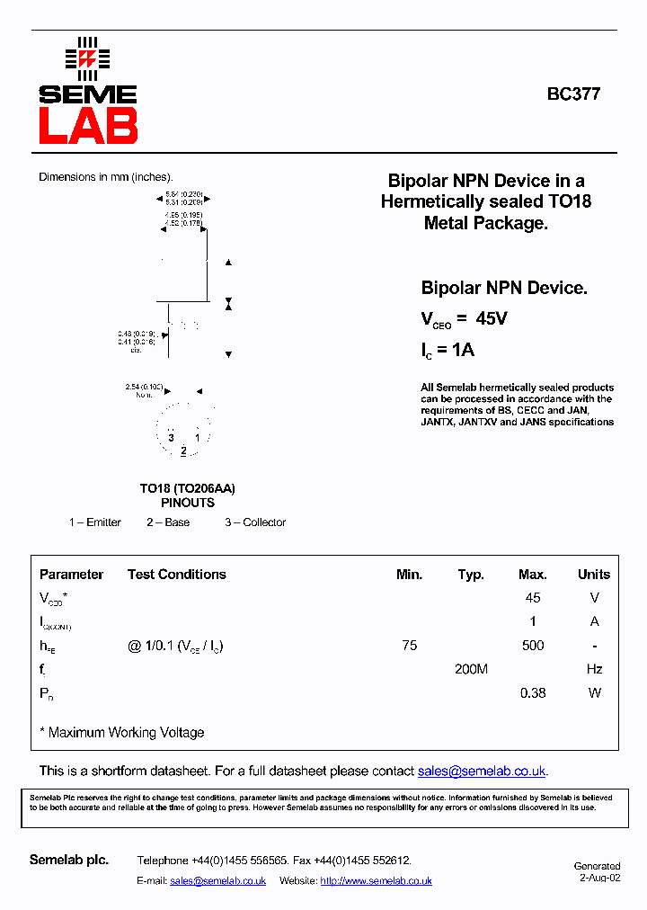 BC377_1217875.PDF Datasheet