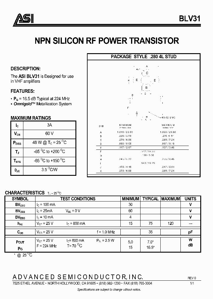 BLV31_1219847.PDF Datasheet