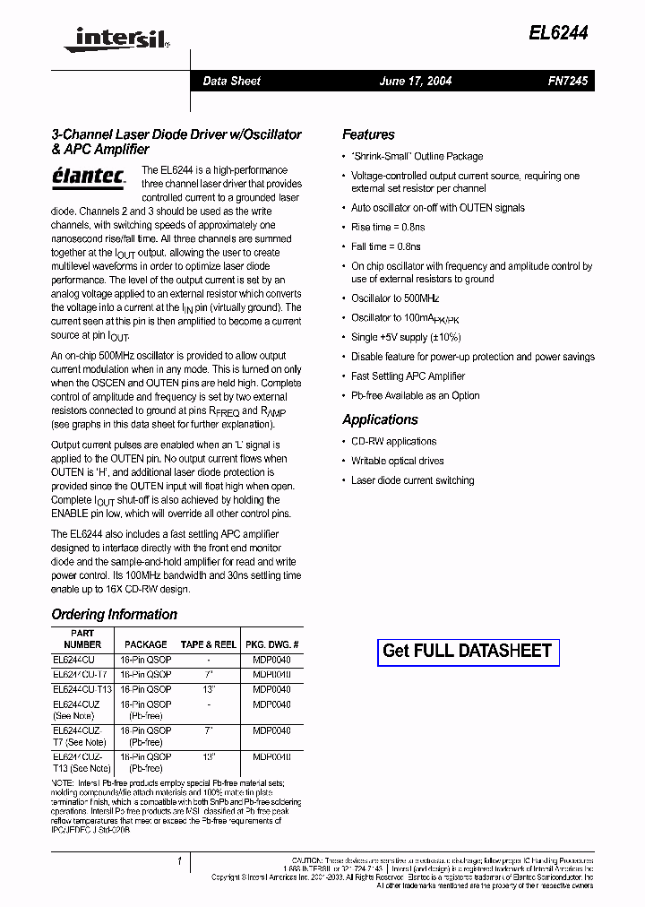 EL6244_788428.PDF Datasheet