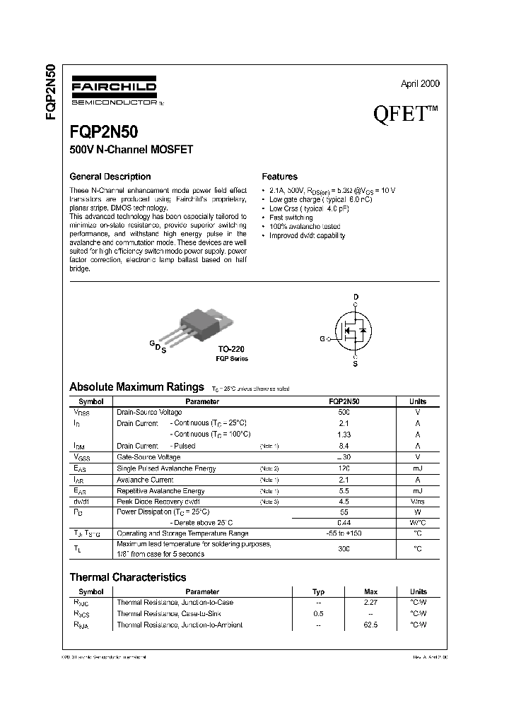 FQP2N50_1093363.PDF Datasheet