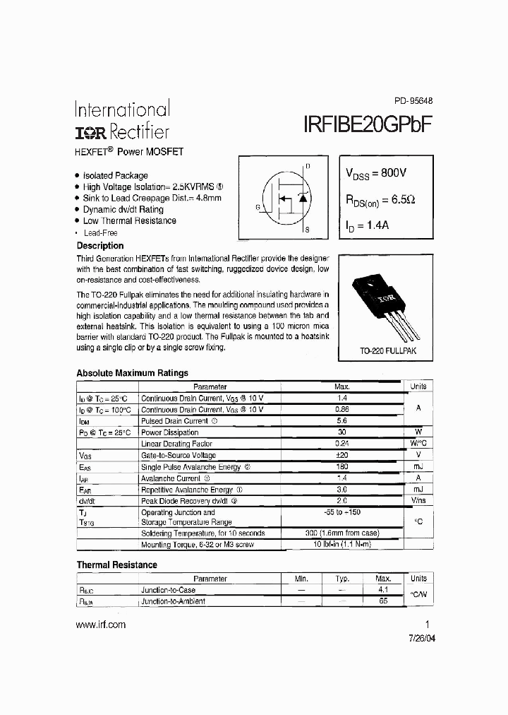 IRFIBE20GPBF_709431.PDF Datasheet