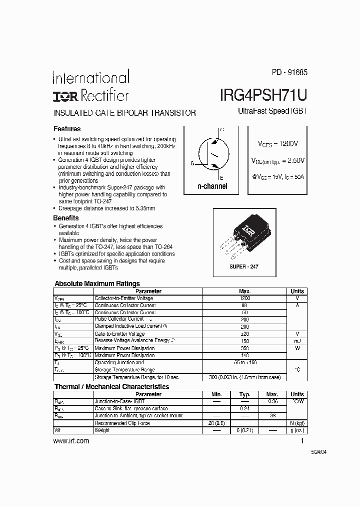 IRG4PSH71U_1256399.PDF Datasheet