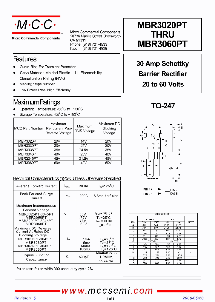 MBR3060PT_1275035.PDF Datasheet