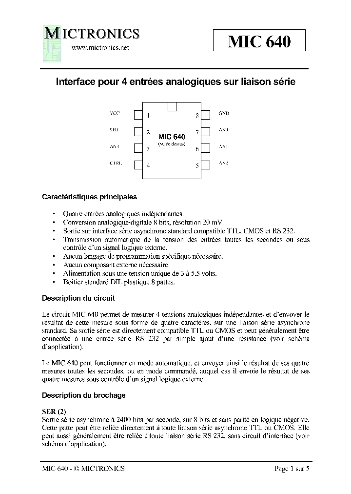 MIC640_1279474.PDF Datasheet