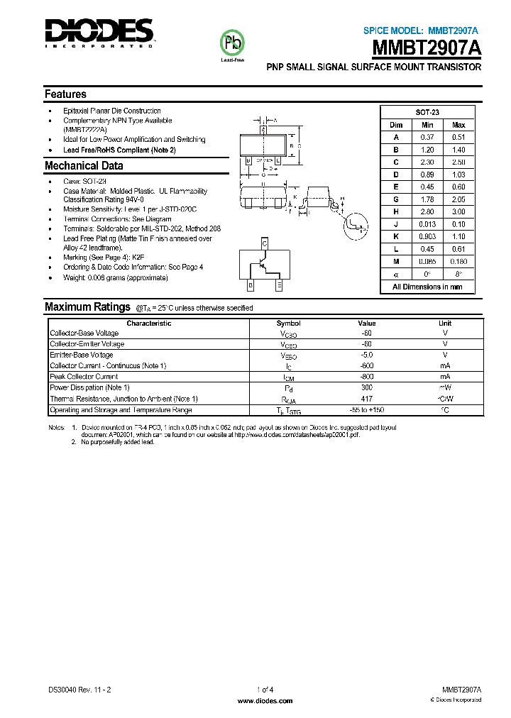 MMBT2907A1_1281271.PDF Datasheet