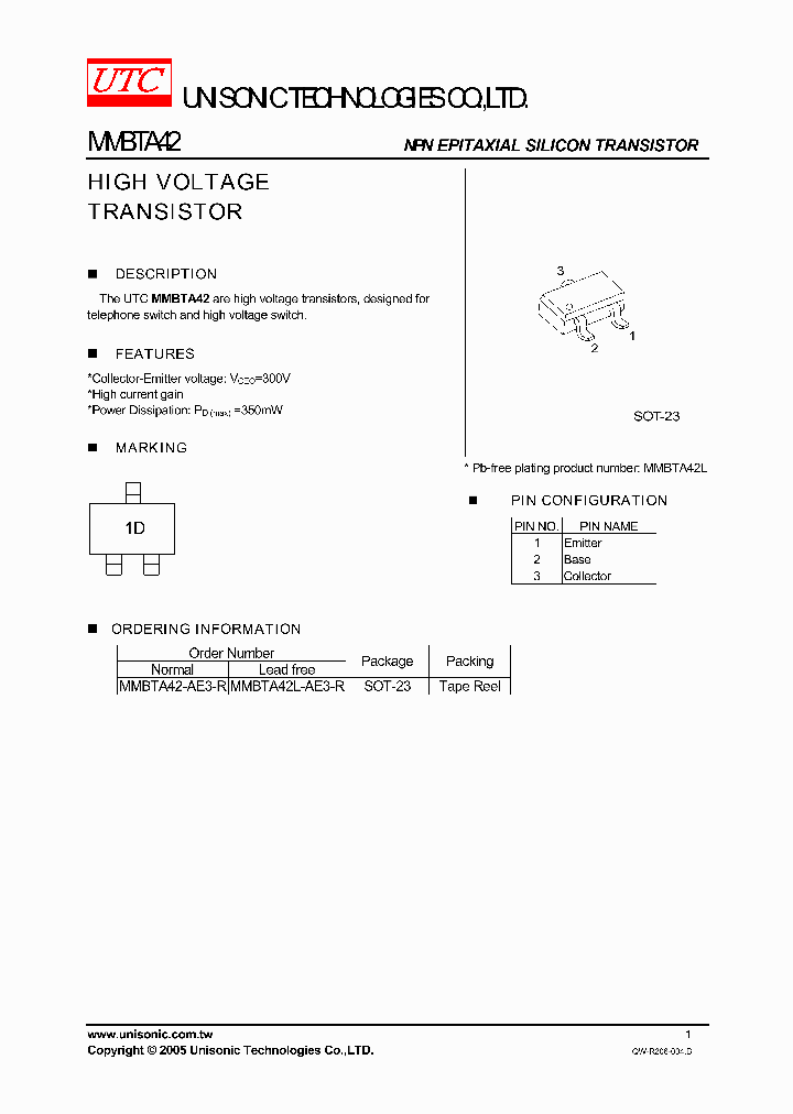 MMBTA42L-AE3-R_1281441.PDF Datasheet