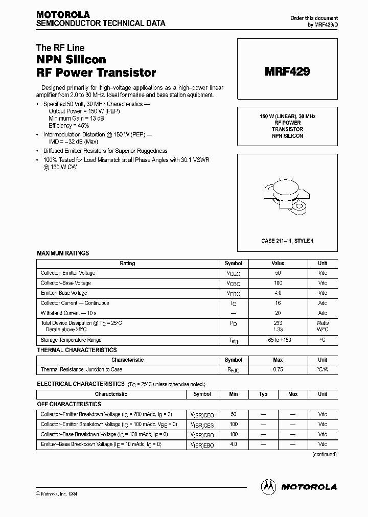 MRF429_1283552.PDF Datasheet