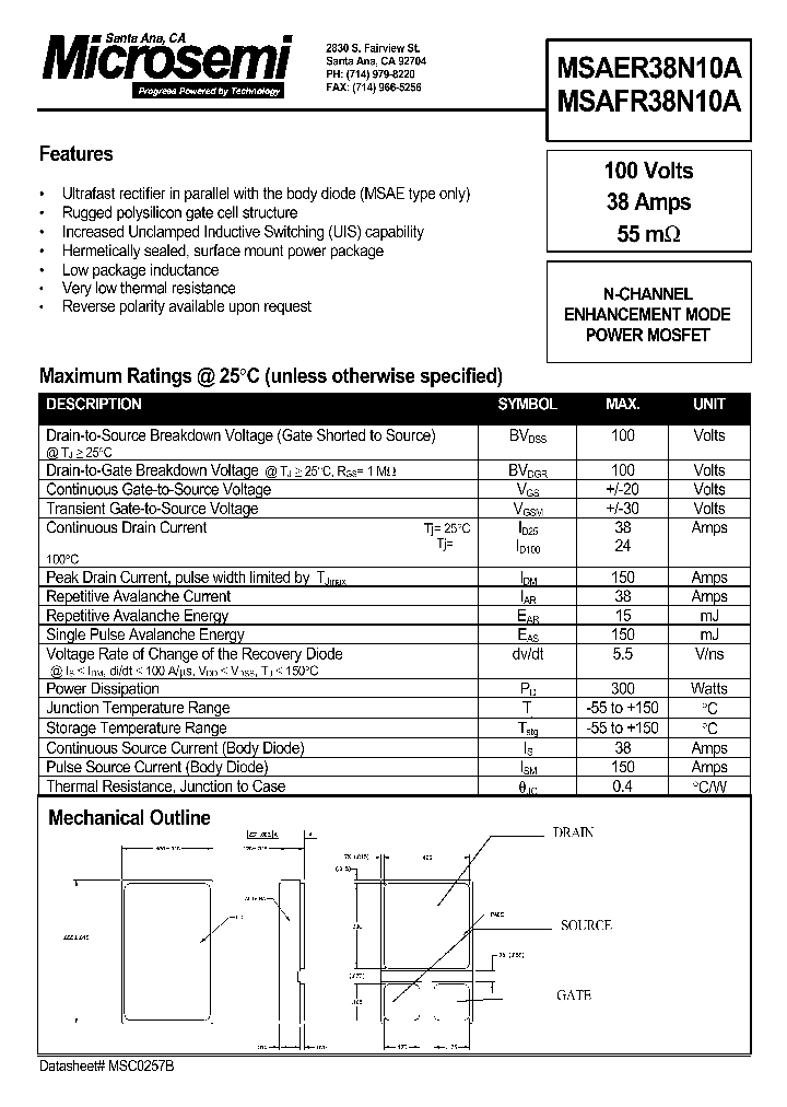 MSAER38N10A_1284016.PDF Datasheet