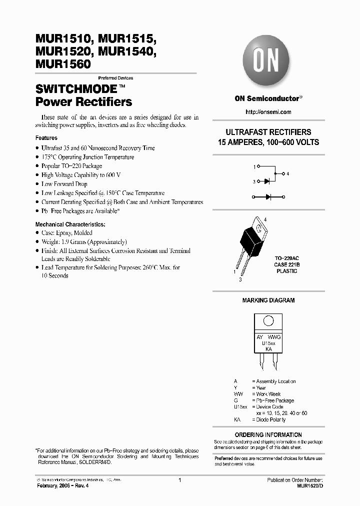 MUR1560G_1286130.PDF Datasheet