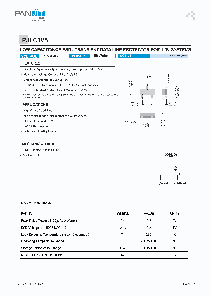 PJLC1V5_1296323.PDF Datasheet