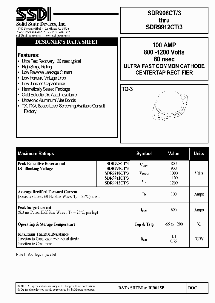 SDR999CT3_1306734.PDF Datasheet