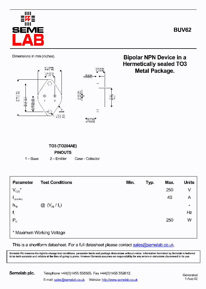 SFBUV62_1307091.PDF Datasheet