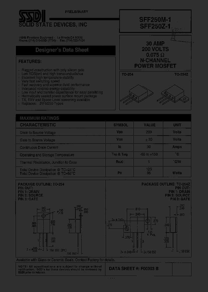 SFF250M-1_1307474.PDF Datasheet