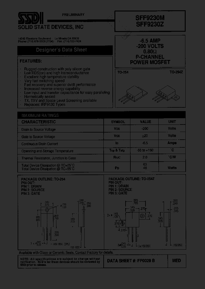 SFF9230M_1307539.PDF Datasheet