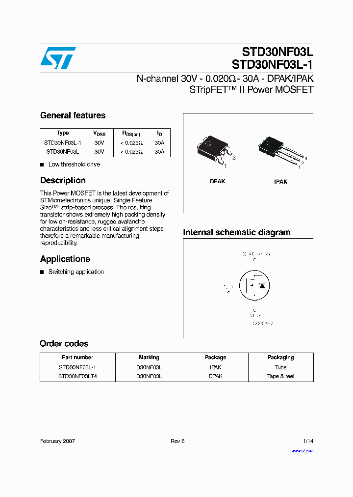 STD30NF03L-1_1055094.PDF Datasheet