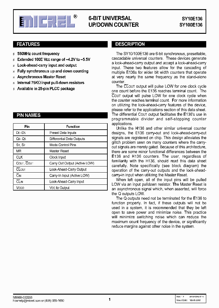 SY10E13606_1320303.PDF Datasheet