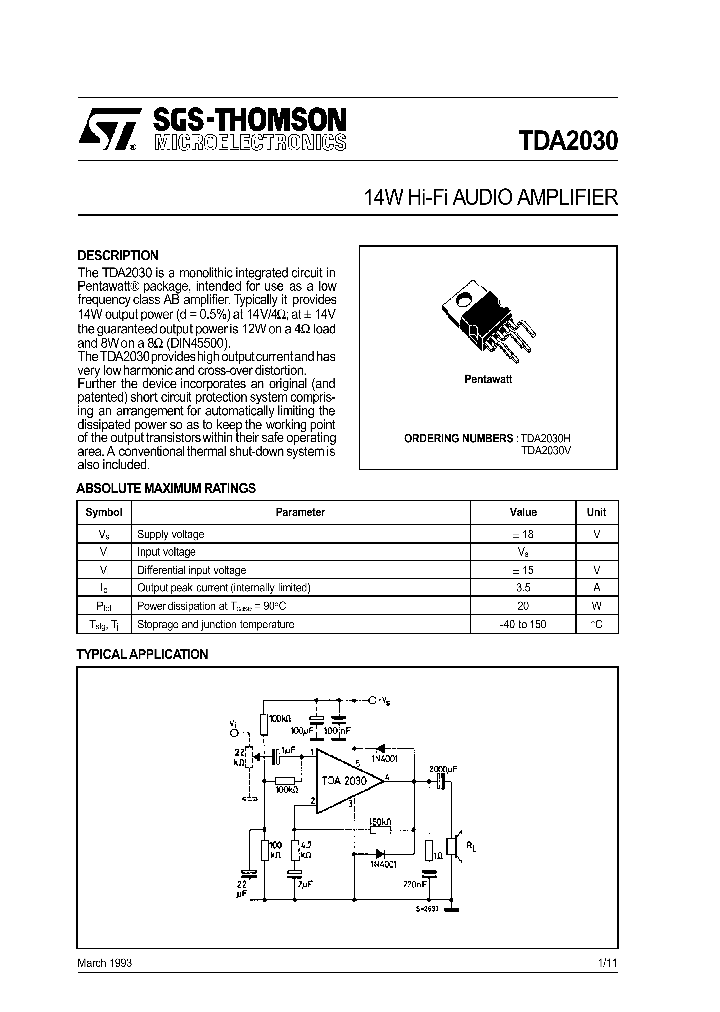 TDA2030V_1323390.PDF Datasheet