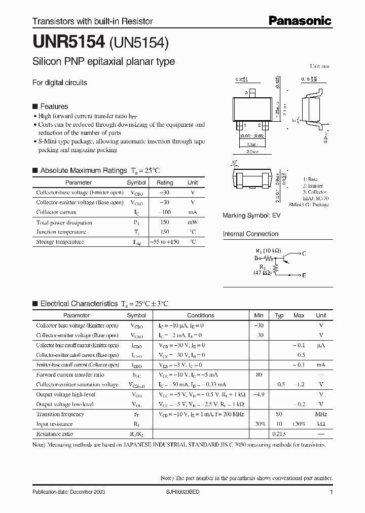 UNR5154_1331625.PDF Datasheet