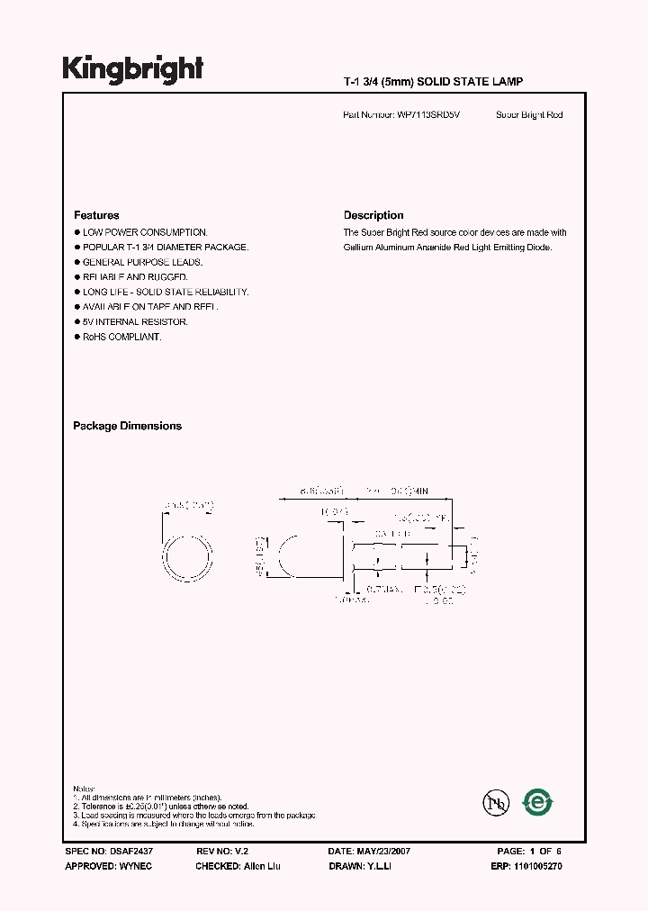 WP7113SRD5V_1336681.PDF Datasheet