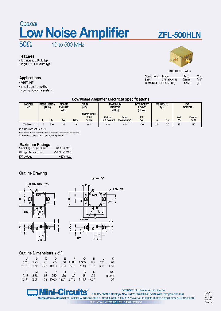 ZFL-500HLN_1339037.PDF Datasheet