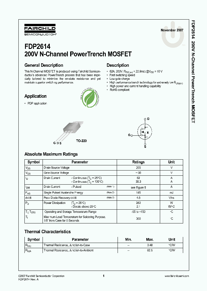 FDP2614_4131137.PDF Datasheet