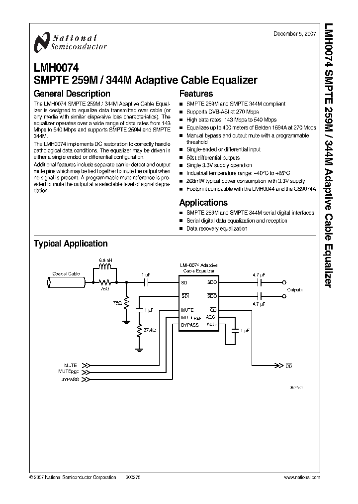 LMH0074SQ_4132364.PDF Datasheet