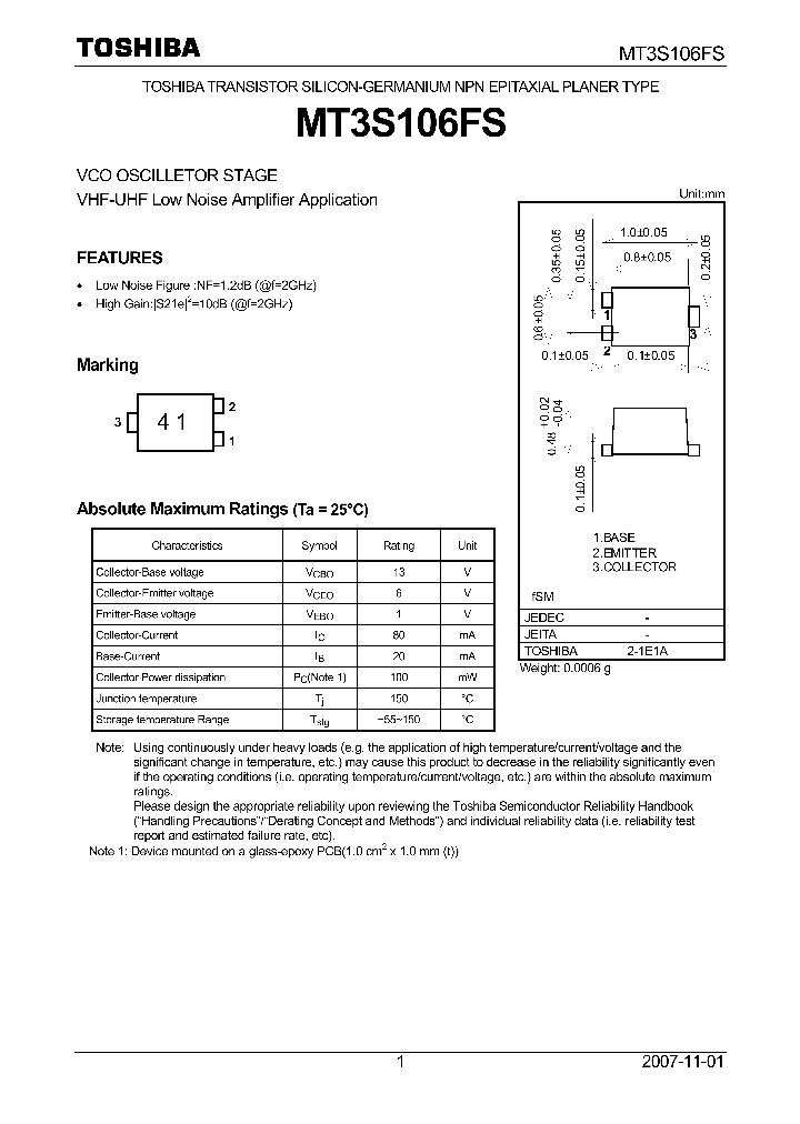 MT3S106FS_4125512.PDF Datasheet