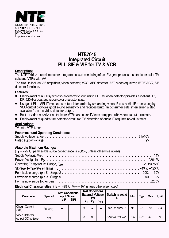 NTE7015_4134060.PDF Datasheet