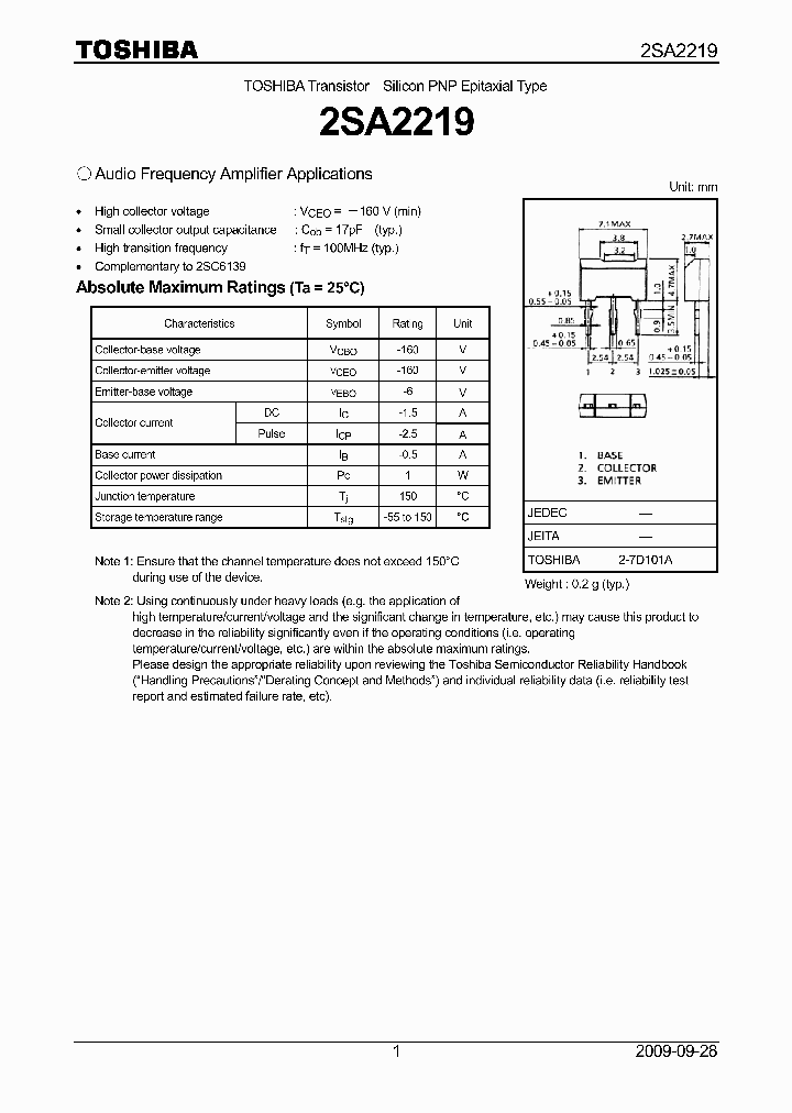 2SA2219_4551260.PDF Datasheet