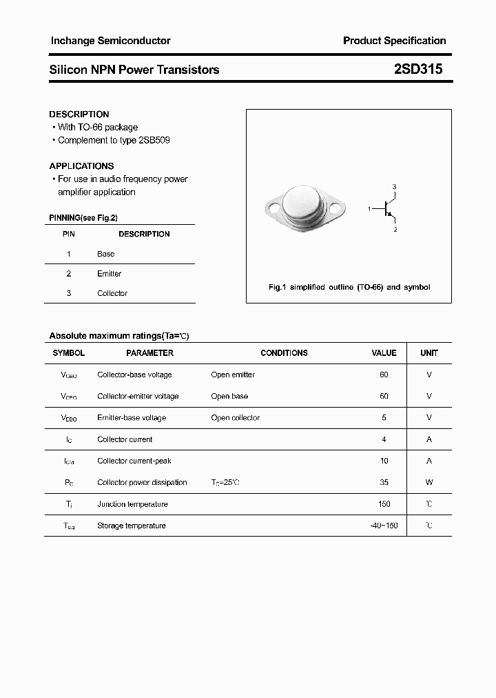 2SD315_4353271.PDF Datasheet