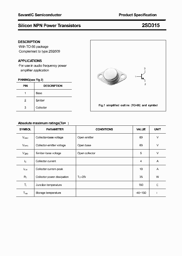 2SD315_4403799.PDF Datasheet