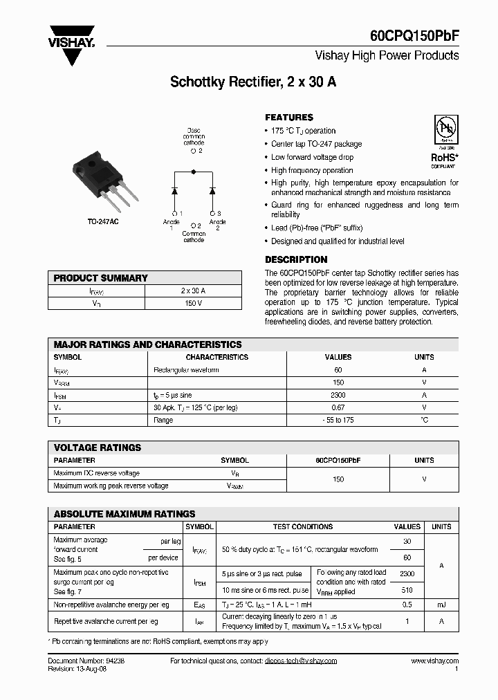 60CPQ150PBF_4320421.PDF Datasheet