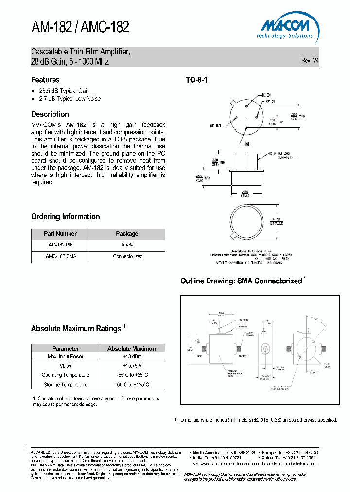 AMC-182SMA_4487301.PDF Datasheet