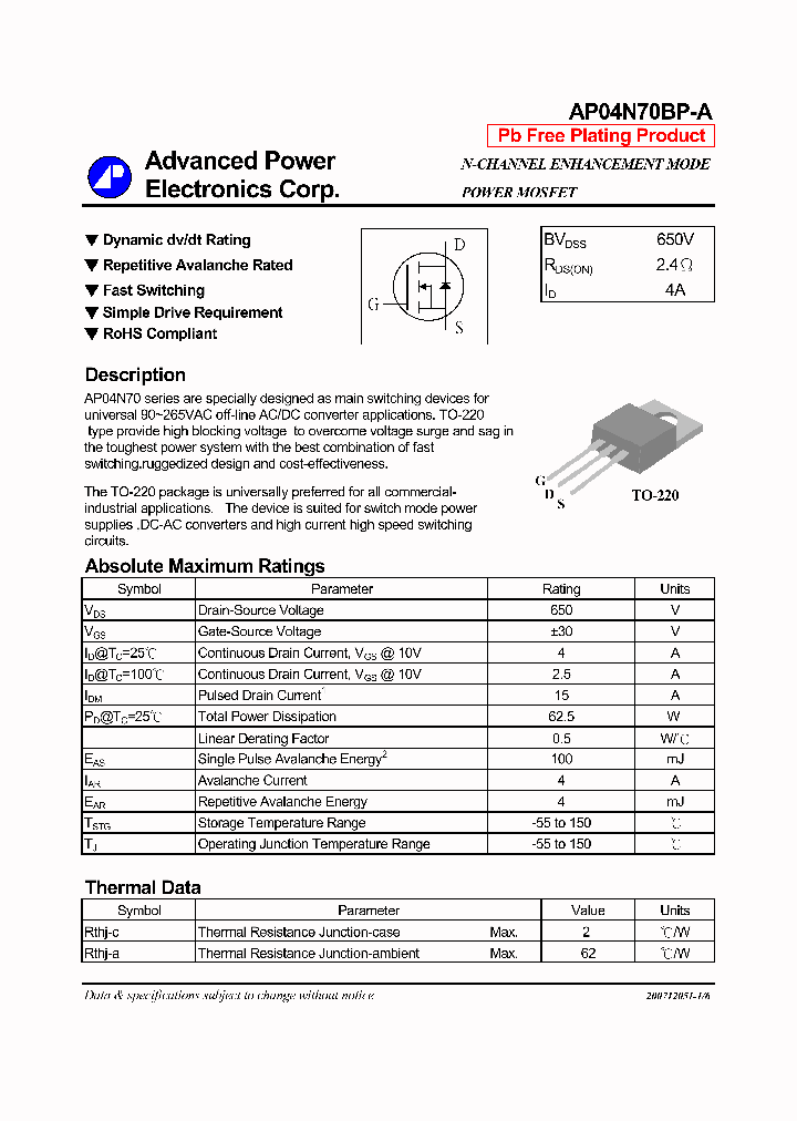 AP04N70BP-A_4435429.PDF Datasheet