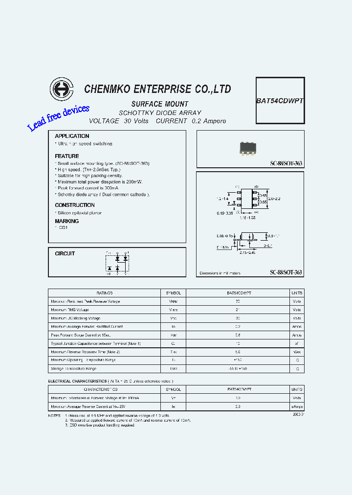 BAT54CDWPT_4449058.PDF Datasheet