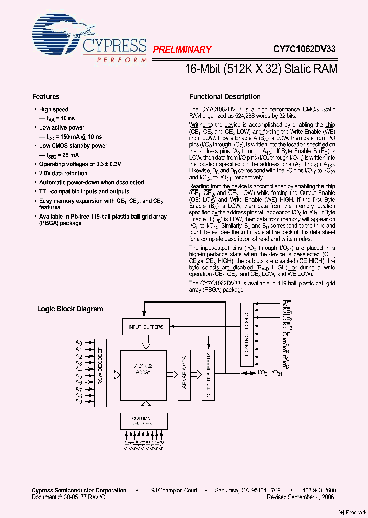 CY7C1062DV33_4204640.PDF Datasheet