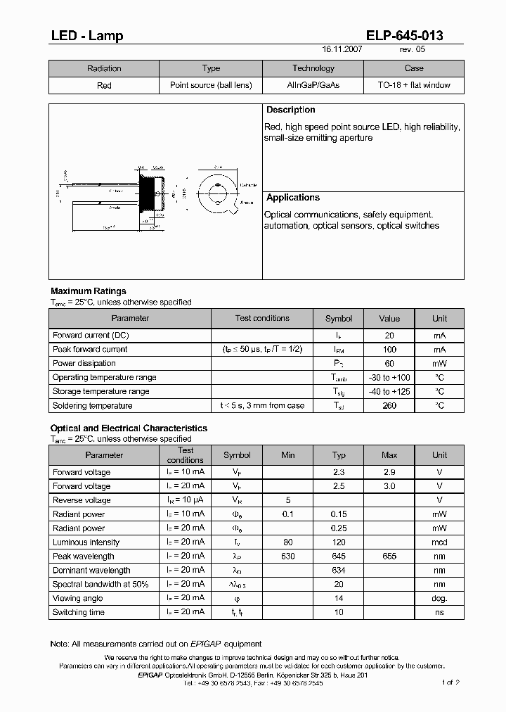 ELP-645-013_4559175.PDF Datasheet