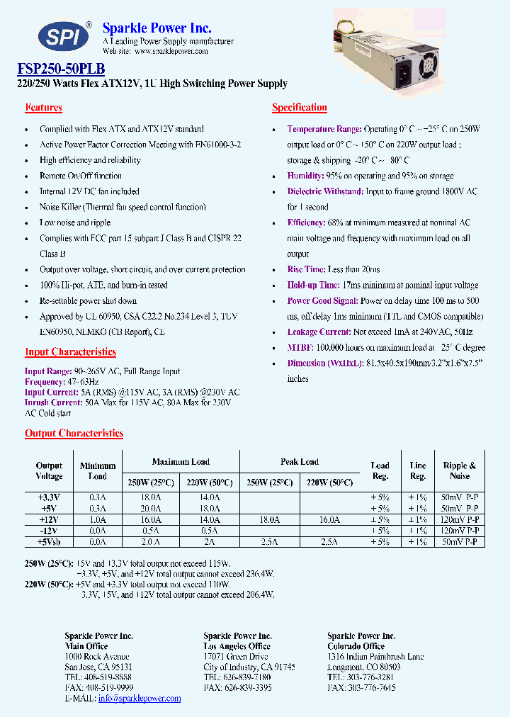 FSP250-50PLB_4395953.PDF Datasheet