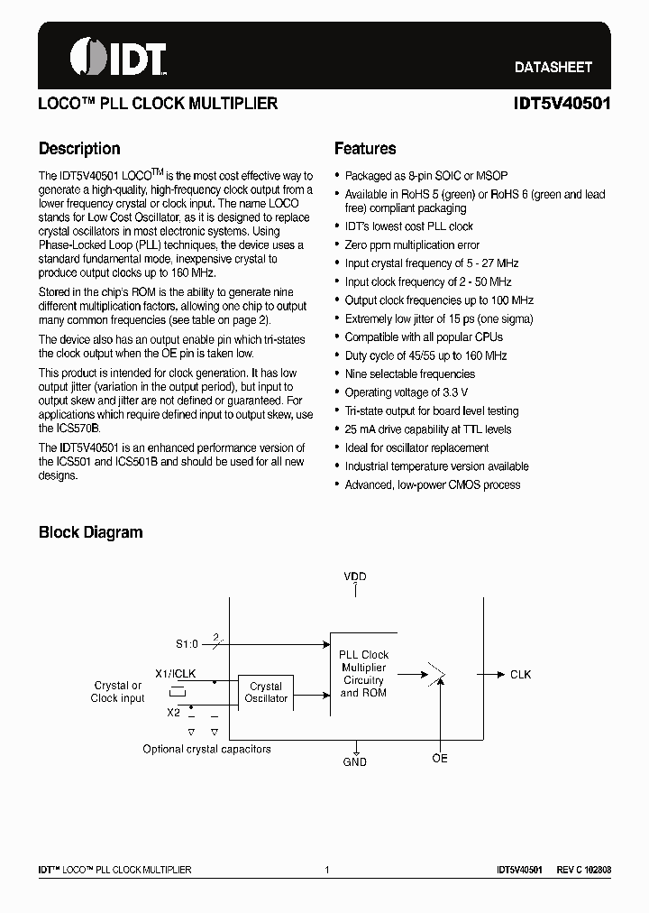 IDT5V40501_4705225.PDF Datasheet