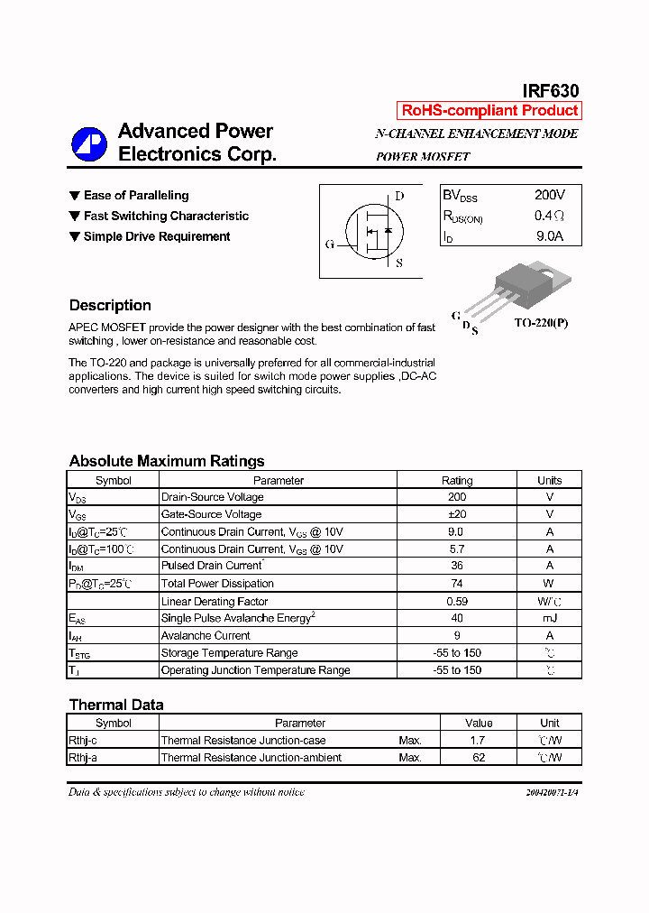 Irf630 схемы применения