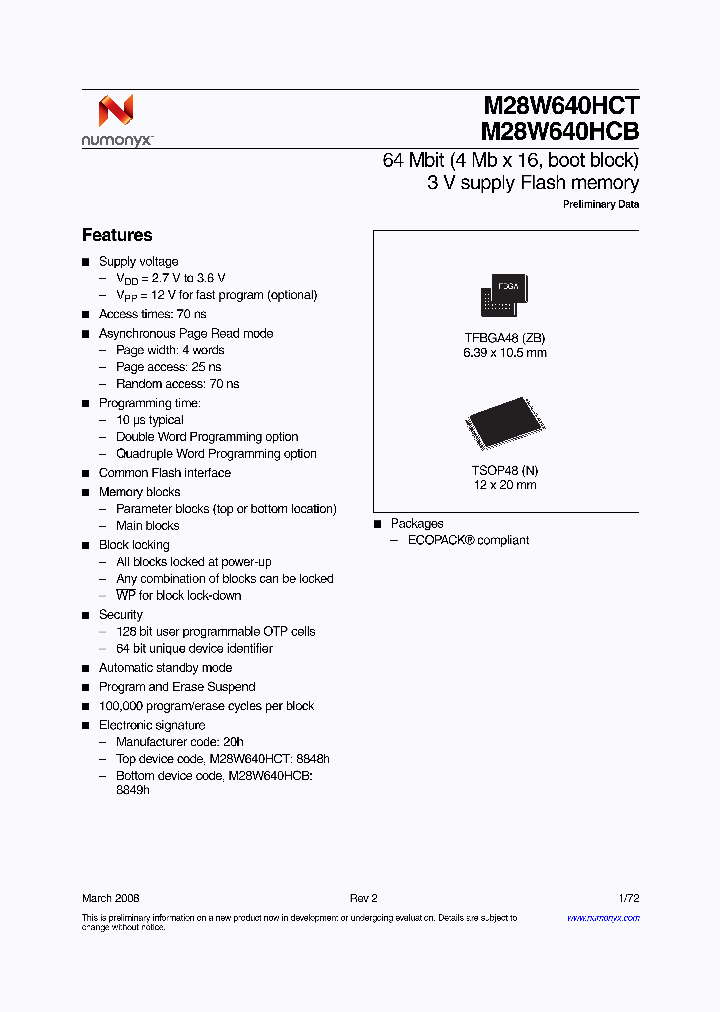 M28W640HCB70N6E_4354918.PDF Datasheet