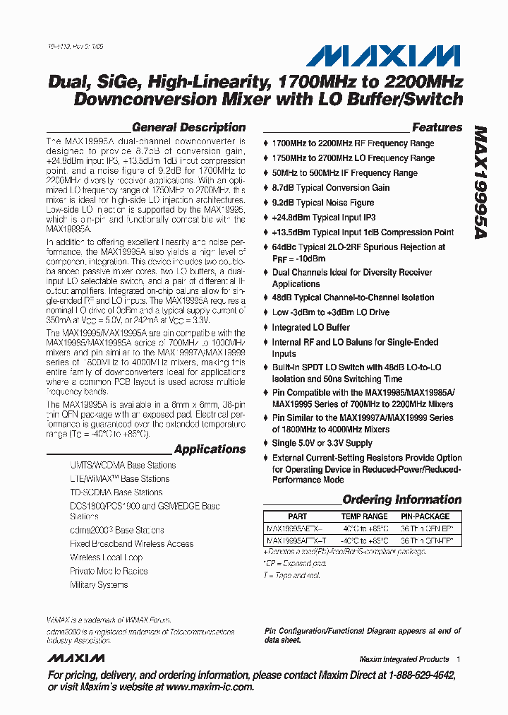 MAX19995AETX_4477232.PDF Datasheet