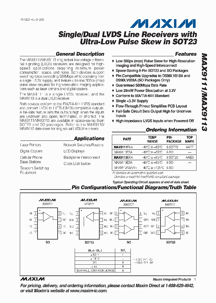 MAX9113ASAV_4837549.PDF Datasheet