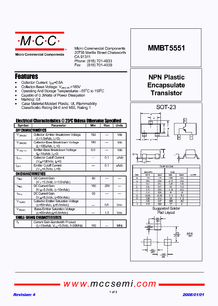 MMBT5551-TP_4713509.PDF Datasheet