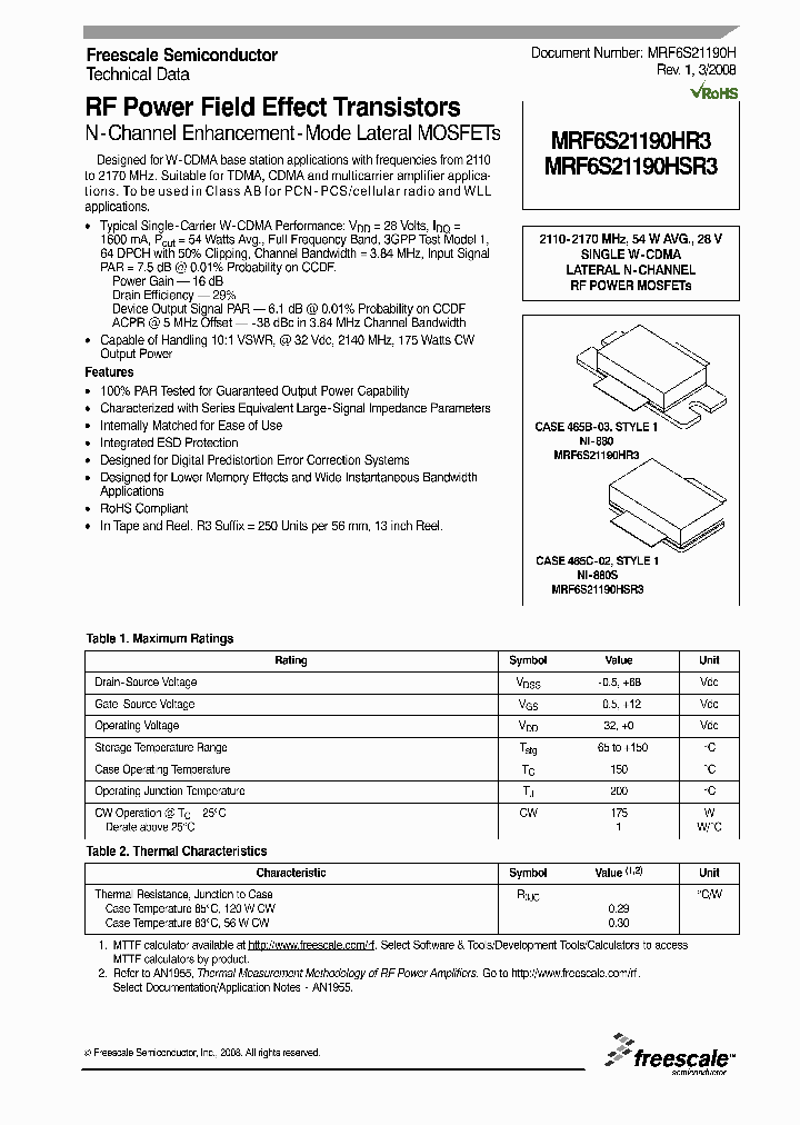 MRF6S21190H_4249634.PDF Datasheet