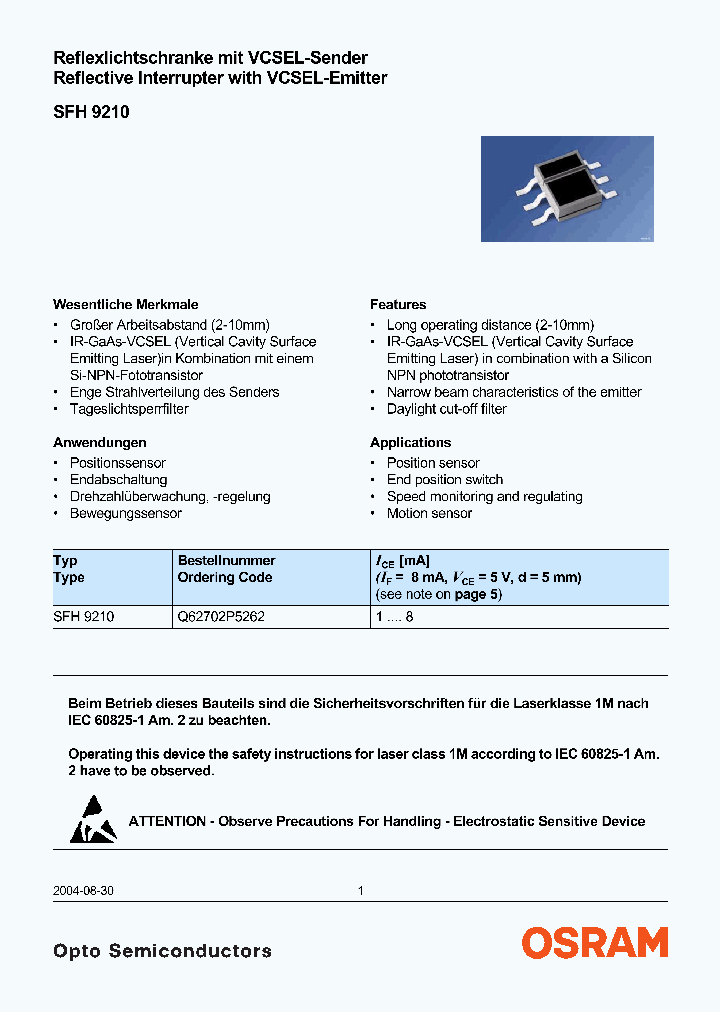 SFH9210_4324275.PDF Datasheet