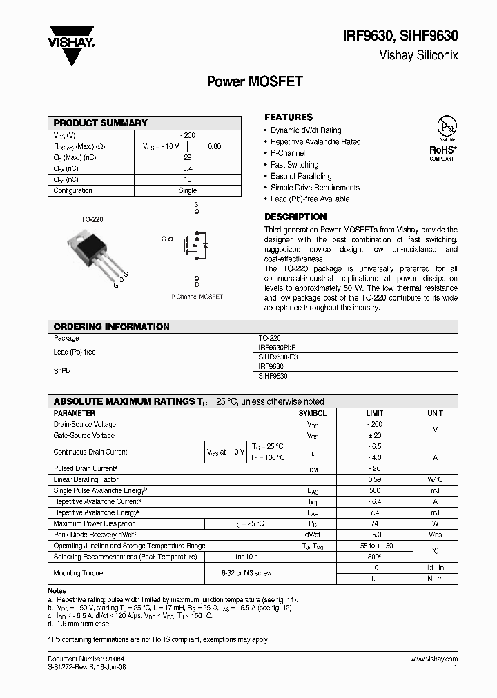 SIHF9630-E3_4248621.PDF Datasheet