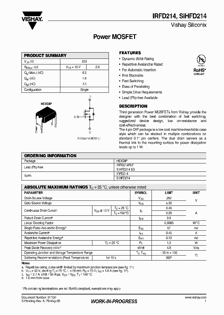 SIHFD214_4458794.PDF Datasheet